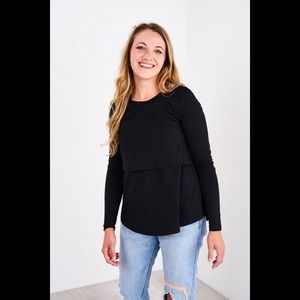 Latched Mama Long Sleeve Cotton Nursing Swing Tee